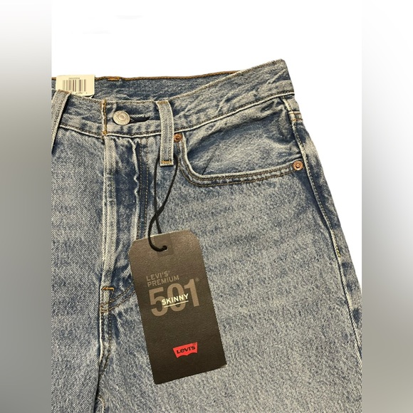 NWT LEVIS PREMIUM 501 ripped skinny jeans - Picture 7 of 10